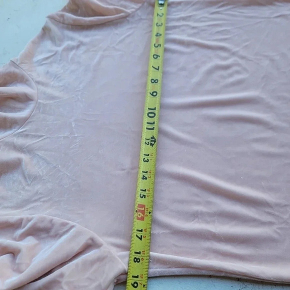 VTG Top Summit Hill Turtleneck Blush Pink Pullover Short Sleeve Mock Velvet Sz M - Picture 7 of 8